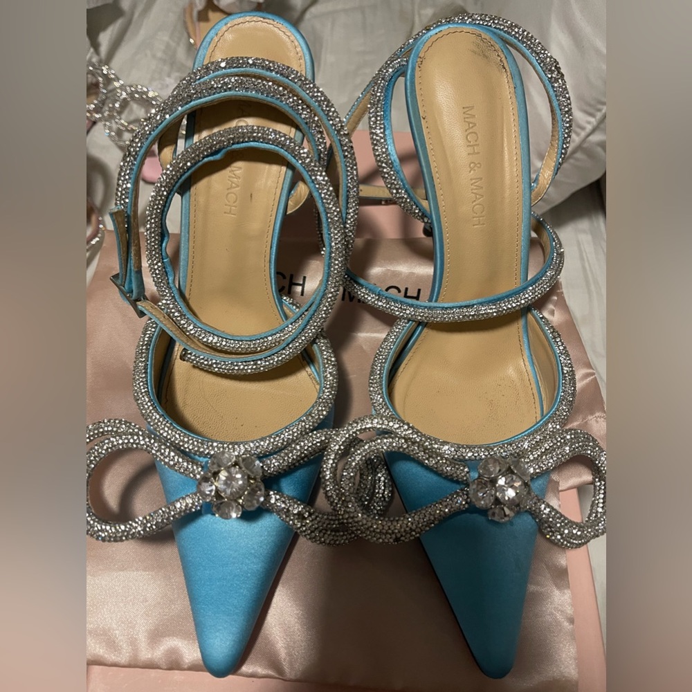 Beautiful embellished bow Mach & Mach shoes